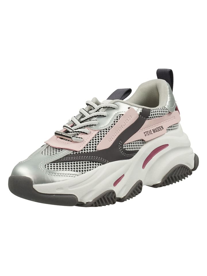 Steve Madden Sneakersy w kolorze jasnoróżowo-srebrno-białym rozmiar: 40