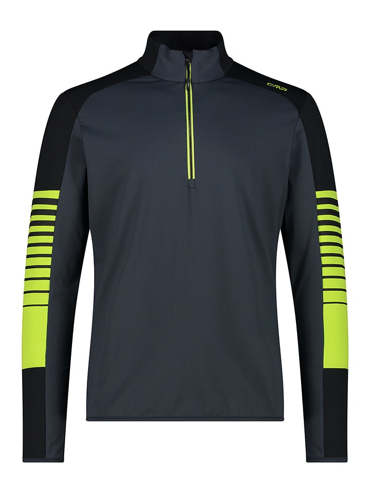 CMP Bluza polarowa w kolorze szaro-limonkowo-czarnym rozmiar: 46