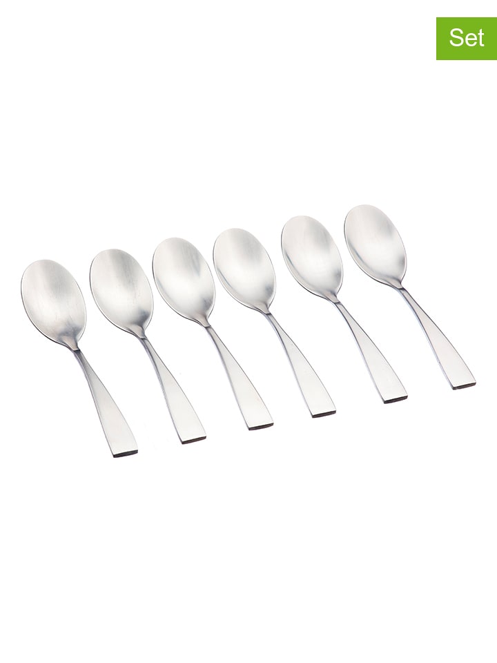 Björn Łyżeczki (6 szt.) "Sven" w kolorze srebrnym do kawy - dł. 14 cm rozmiar: onesize