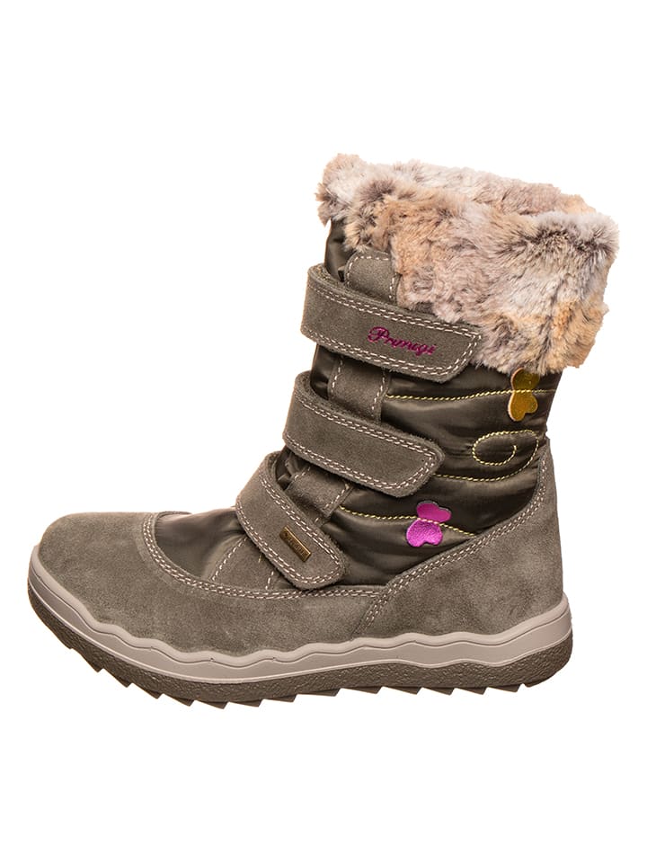 Primigi Skórzane kozaki zimowe w kolorze szarobrązowym rozmiar: 32