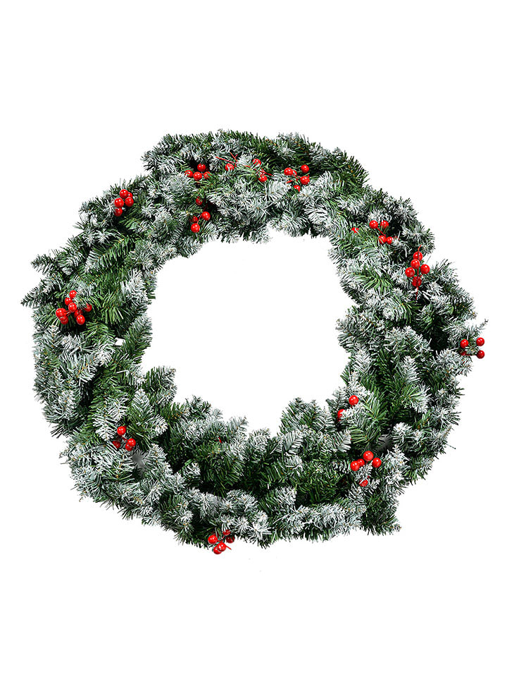 Clayre & Eef Wianek dekoracyjny w kolorze zielonym - Ø 75 cm rozmiar: onesize