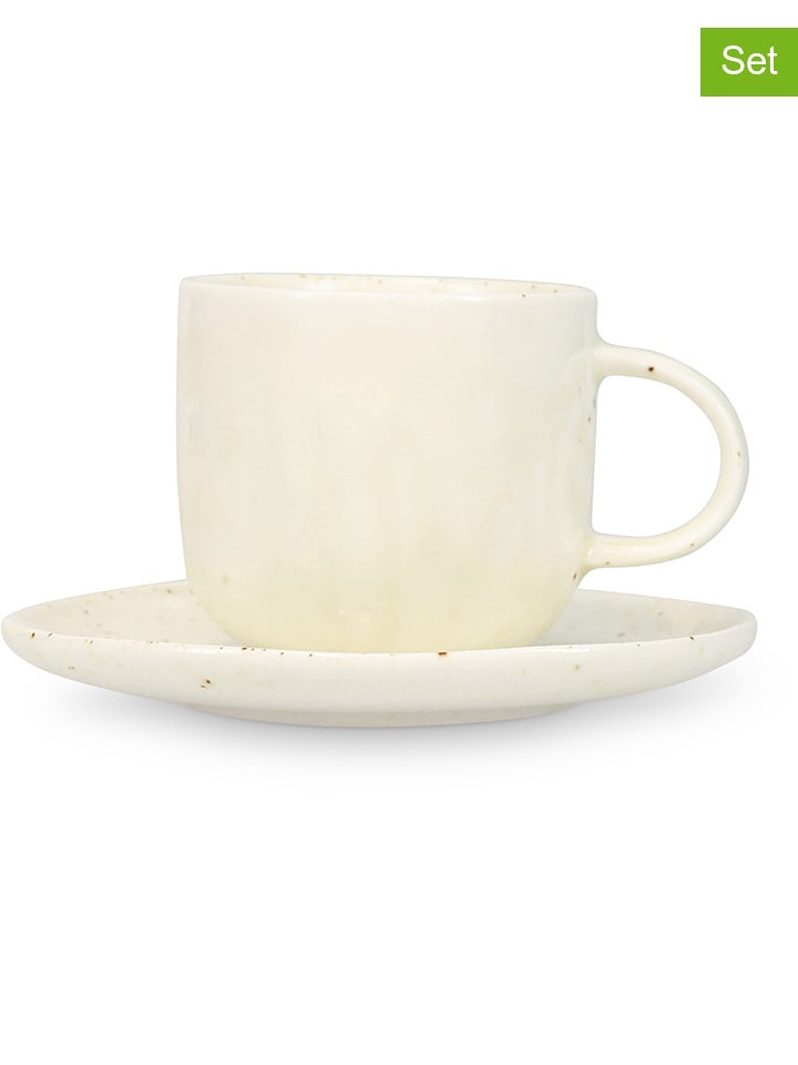 Salt and Pepper Spodki (4 szt.) "Studio Urban" w kolorze kremowym do filiżanek - Ø 15 cm rozmiar: onesize