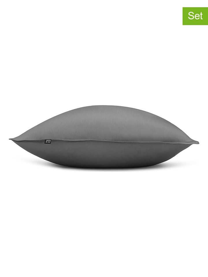 Zo!Home Satynowe poszewki (2 szt.) "Satinado" w kolorze antracytowym na poduszkę rozmiar: 80x80 cm