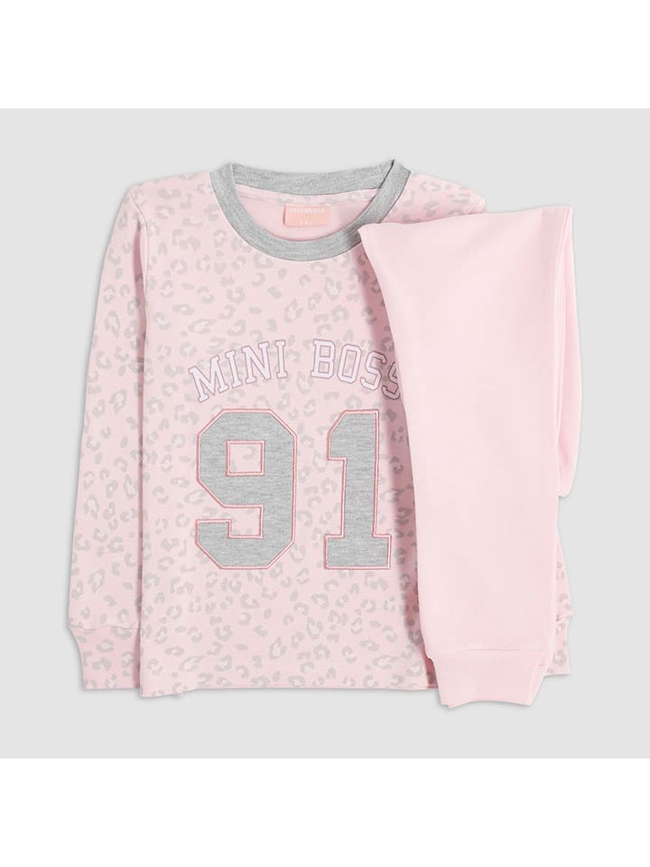 COTONELLA Piżama w kolorze jasnoróżowo-jasnoszarym rozmiar: 119-130