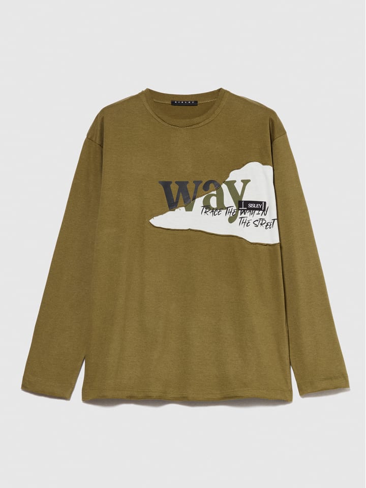 Sisley Koszulka w kolorze khaki rozmiar: 122