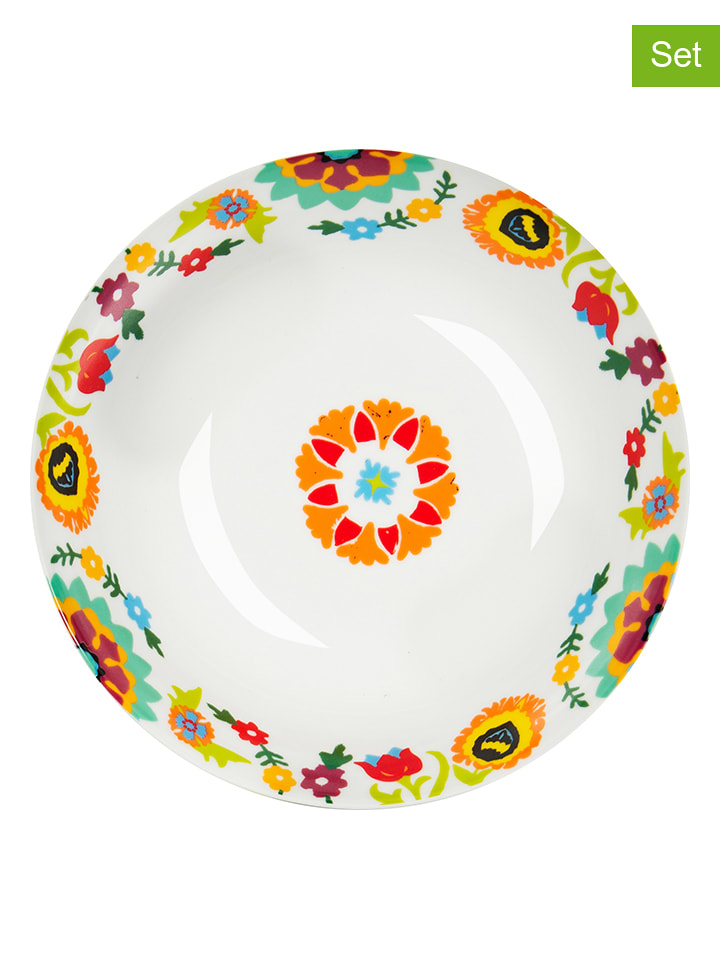 Trendy Kitchen by EXCÉLSA 18-częściowy zestaw talerzy "Jaipur" ze wzorem rozmiar: onesize