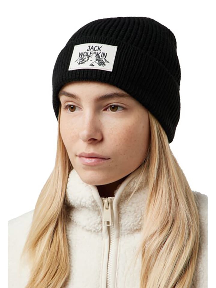 Jack Wolfskin Czapka beanie "Badge" w kolorze czarnym rozmiar: onesize