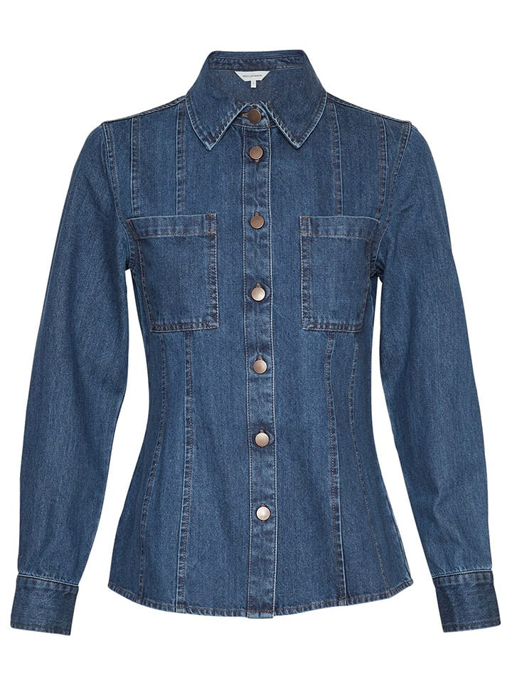 MOSS COPENHAGEN Koszula dżinsowa "Sophine Emma" w kolorze niebieskim rozmiar: XS