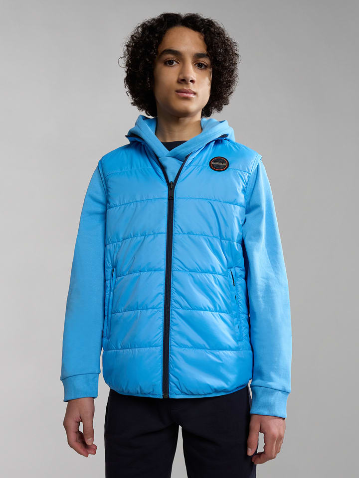 Napapijri Dwustronna kamizelka pikowana w kolorze błękitno-granatowym rozmiar: 168/172