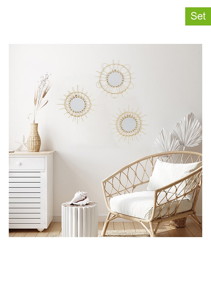 THE HOME DECO FACTORY Lustra ścienne (3 szt.) w kolorze beżowym - Ø 28 cm rozmiar: onesize