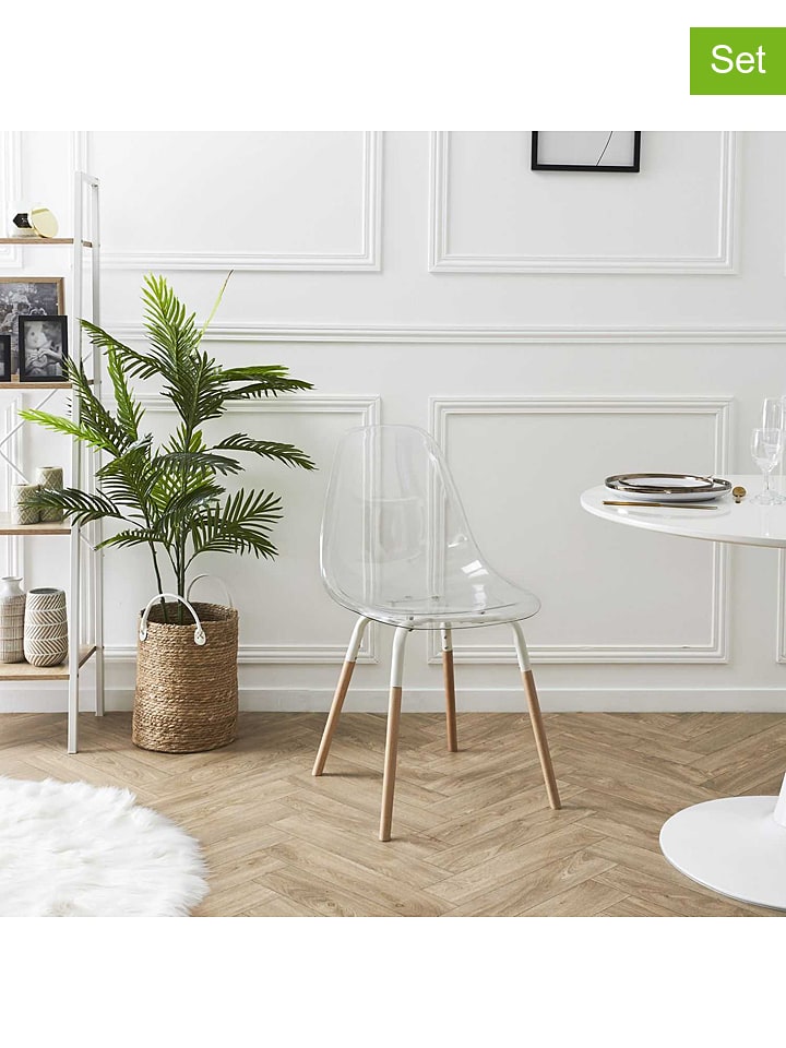 THE HOME DECO FACTORY Krzesła (2 szt.) "Scandinave" - 46 x 85 x 56 cm rozmiar: onesize