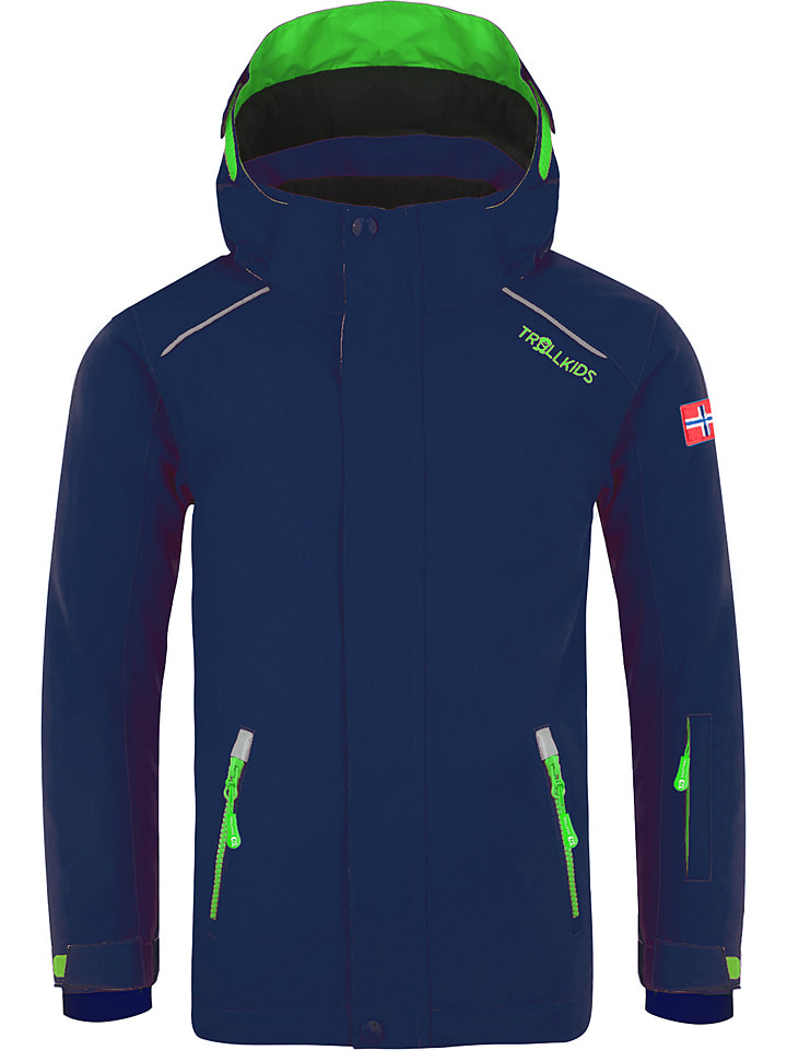 Trollkids Kurtka narciarska "Holmenkollen Pro" w kolorze granatowo-zielonym rozmiar: 104