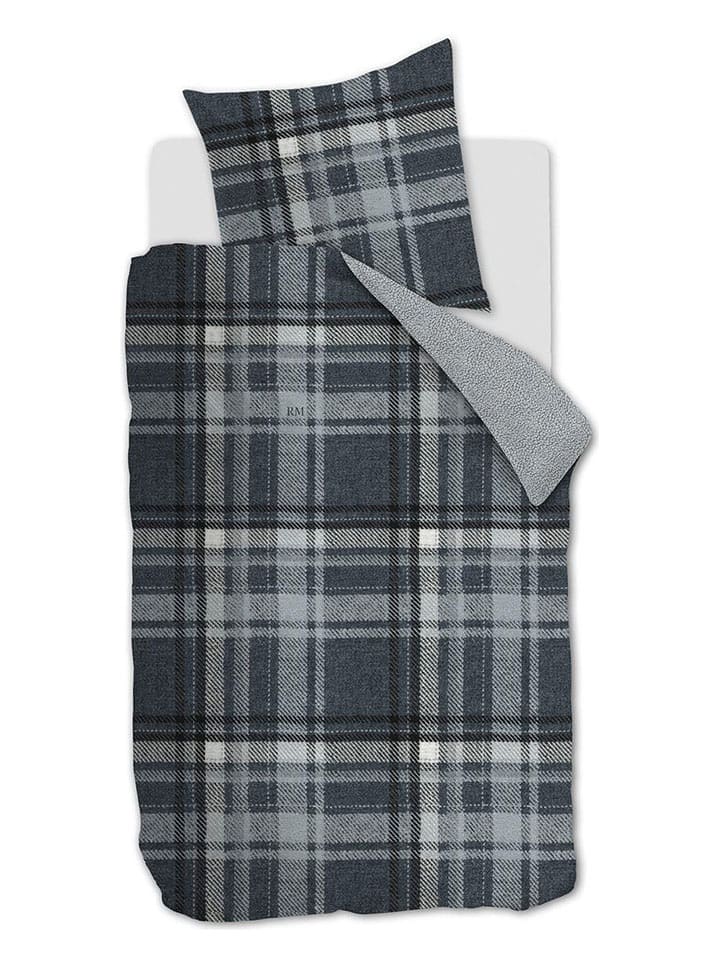 Rivièra Maison Komplet pościeli "Cozy Check" w kolorze granatowym rozmiar: 155x220 cm