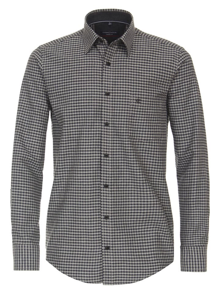 CASAMODA Koszula - Casual fit - w kolorze czarno-szarym rozmiar: 4XL