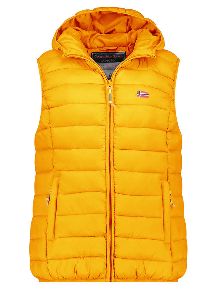 Geographical Norway Kamizelka pikowana "Vatikolor" w kolorze musztardowym rozmiar: S