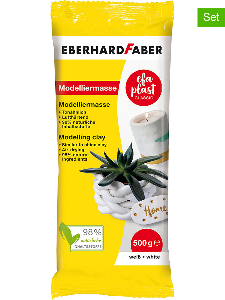 Eberhard Faber Masa (5 szt.) "EFA Plast" w kolorze białym do modelowania - 5 x 500 g rozmiar: onesize