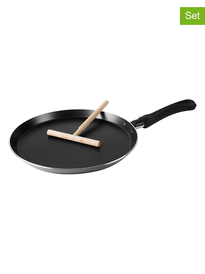 Trendy Kitchen by EXCÉLSA 2-częściowy zestaw w kolorze czarnym do crêpes - Ø 24 cm rozmiar: onesize