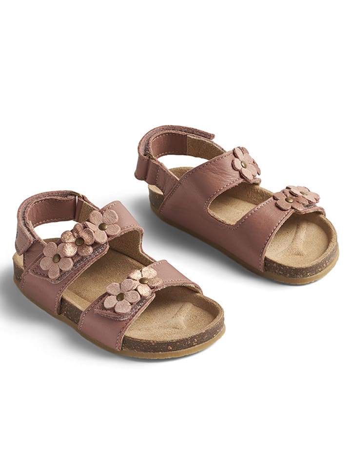 Wheat Skórzane sandały w kolorze jasnoróżowym rozmiar: 25