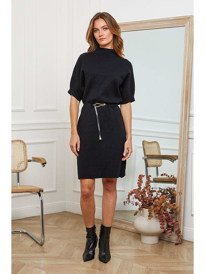 Joséfine Sukienka dzianinowa "Beka" w kolorze czarnym rozmiar: L