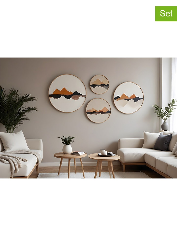 ABERTO DESIGN Druki artystyczne (4 szt.) w drewnianej ramce rozmiar: onesize