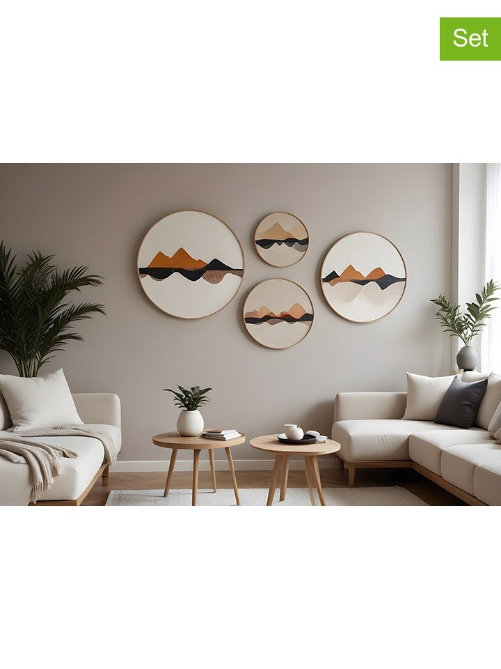 ABERTO DESIGN Druki artystyczne (4 szt.) w drewnianej ramce rozmiar: onesize