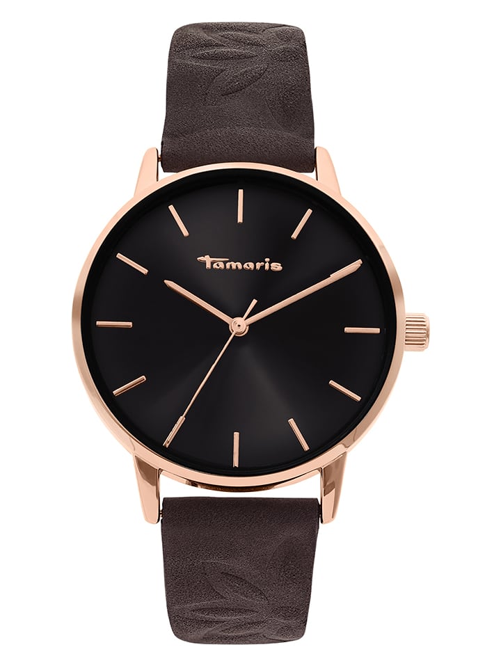 Tamaris Zegarek kwarcowy w kolorze różowozłoto-ciemnobrązowym rozmiar: onesize