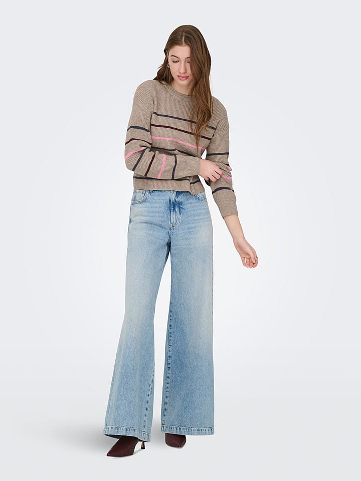 ONLY Sweter w kolorze szarobrązowym rozmiar: XS