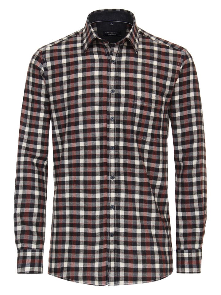 CASAMODA Koszula - Comfort fit - w kolorze czarno-czerwono-kremowym rozmiar: 3XL