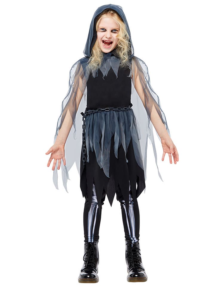 amscan 3-częściowy kostium "Grim Reaper" w kolorze czarno-szarym rozmiar: 116-128