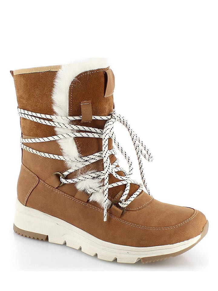 Kimberfeel Kozaki zimowe "Alyssia" w kolorze jasnobrązowym rozmiar: 38