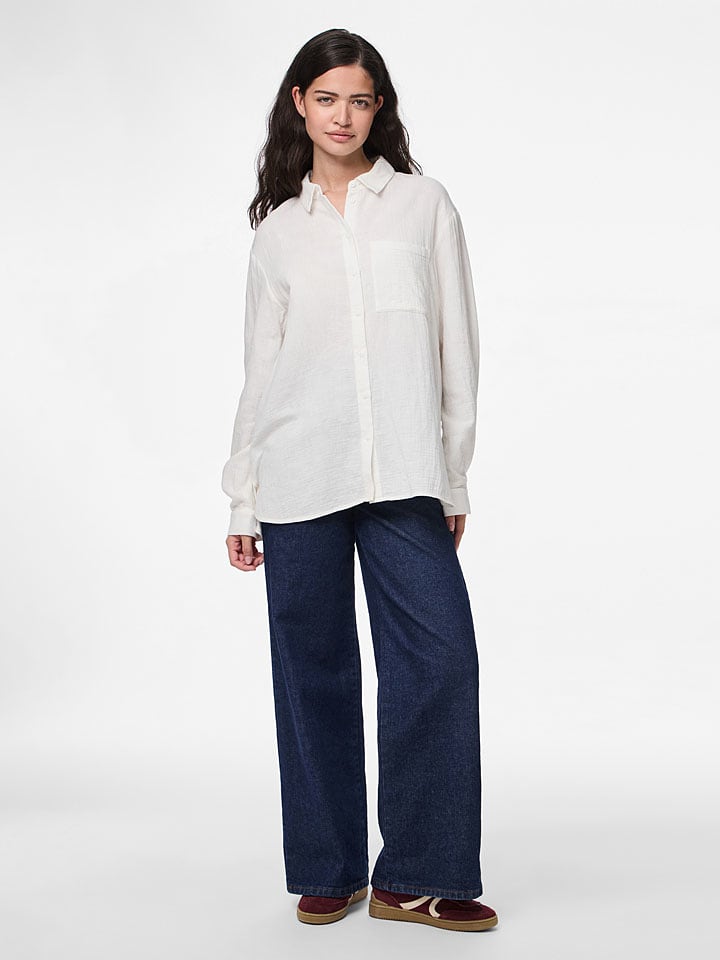 Pieces Bluzka "Sastina" w kolorze białym rozmiar: S