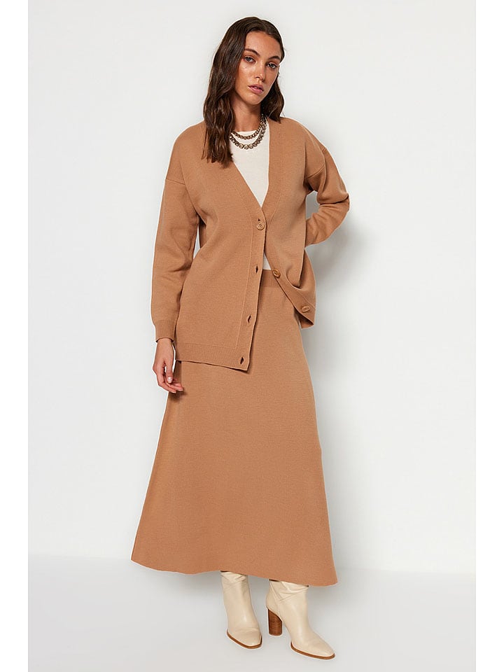 trendyol 2-częściowy zestaw w kolorze jasnobrązowym rozmiar: L