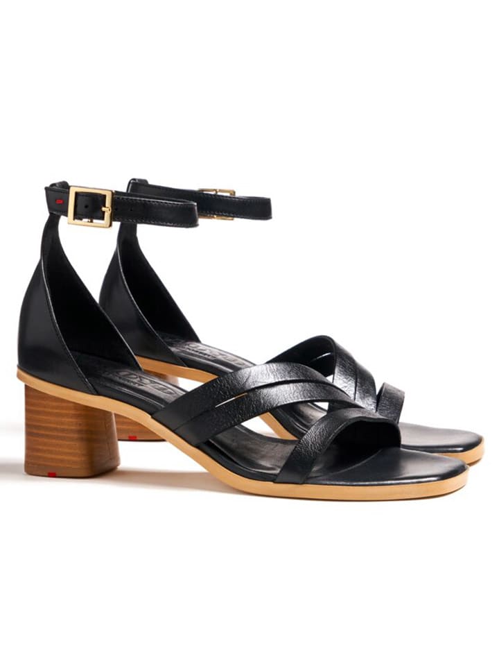 LLOYD Skórzane sandały w kolorze czarnym na obcasie rozmiar: 41