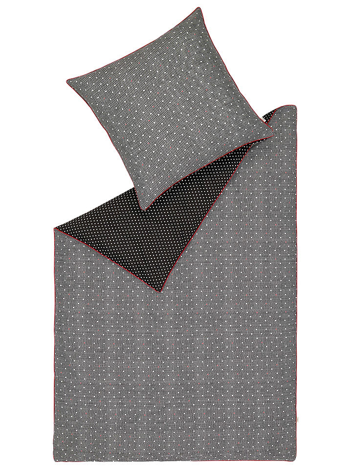 ESPRIT Komplet pościeli satynowej "Heritage" w kolorze czarno-białym rozmiar: 135x200 cm