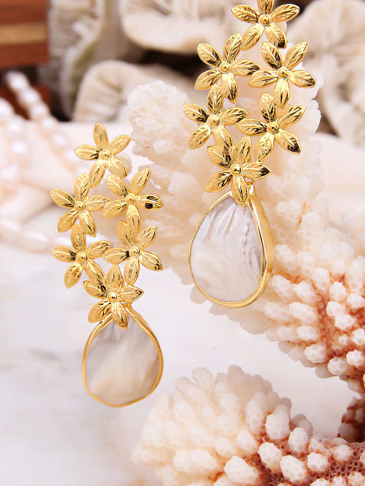 L'Atelier de Gaia Pozłacane kolczyki-wkrętki z perłami rozmiar: onesize