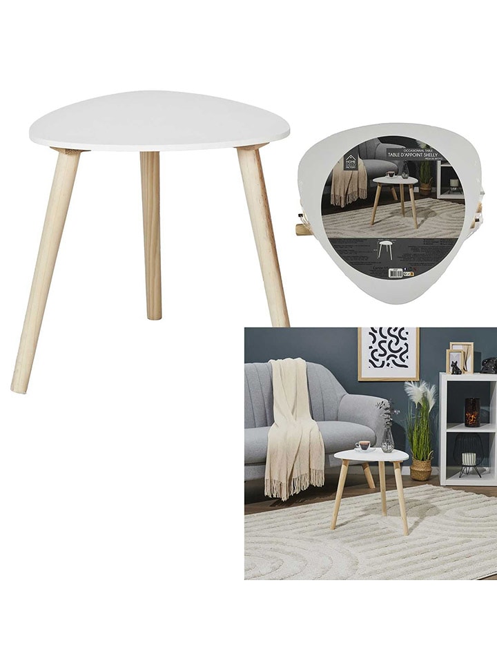 THE HOME DECO FACTORY Ława w kolorze biało-jasnobrązowym - 38,5 x 40 cm rozmiar: onesize