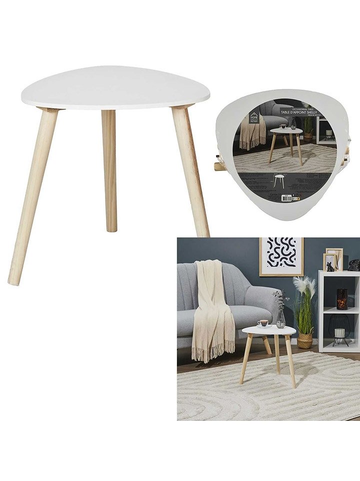 THE HOME DECO FACTORY Ława w kolorze biało-jasnobrązowym - 38,5 x 40 cm rozmiar: onesize