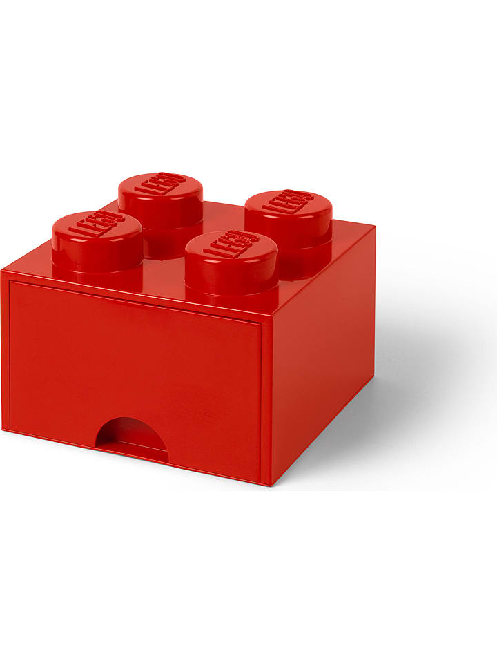 LEGO Pojemnik "Brick 4" w kolorze czerwonym z szufladami - 25 x 18 x 25 cm rozmiar: onesize