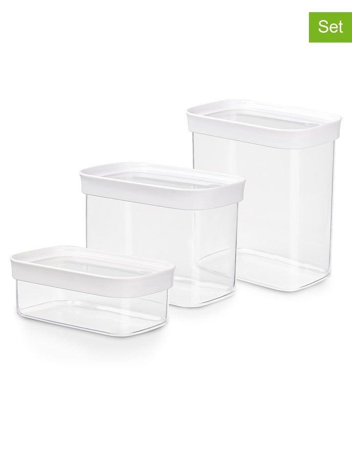 Emsa Pojemniki (3 szt.) "Optima" w kolorze białym rozmiar: onesize