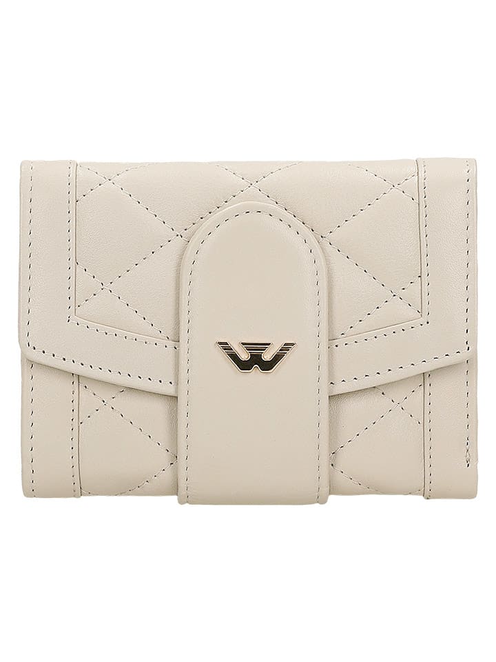 Wojas Skórzany portfel w kolorze beżowym - 12 x 9,7 x 2,5 cm rozmiar: onesize