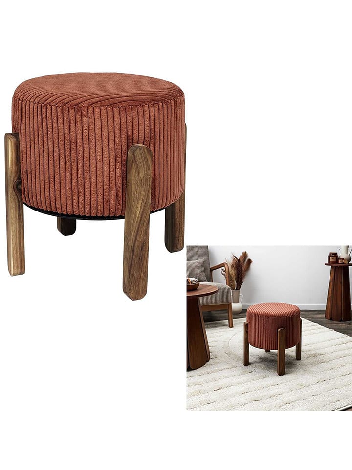 Ethnical Life Hocker w kolorze pomarańczowym - wys. 35 x Ø 35,5 cm rozmiar: onesize