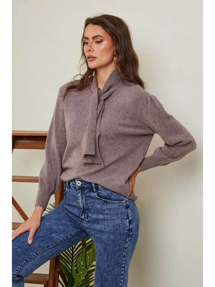 Joséfine Sweter "Igal" w kolorze brązowym rozmiar: S