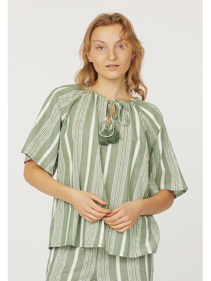 SisterS point Bluzka w kolorze zielono-kremowym rozmiar: L