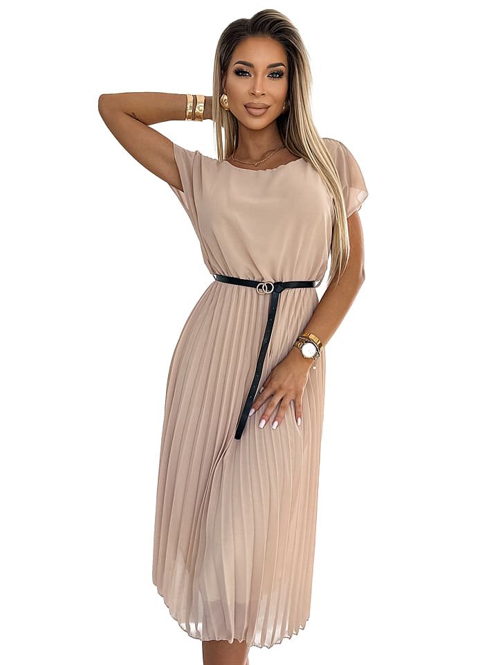 numoco Sukienka w kolorze kremowym rozmiar: onesize