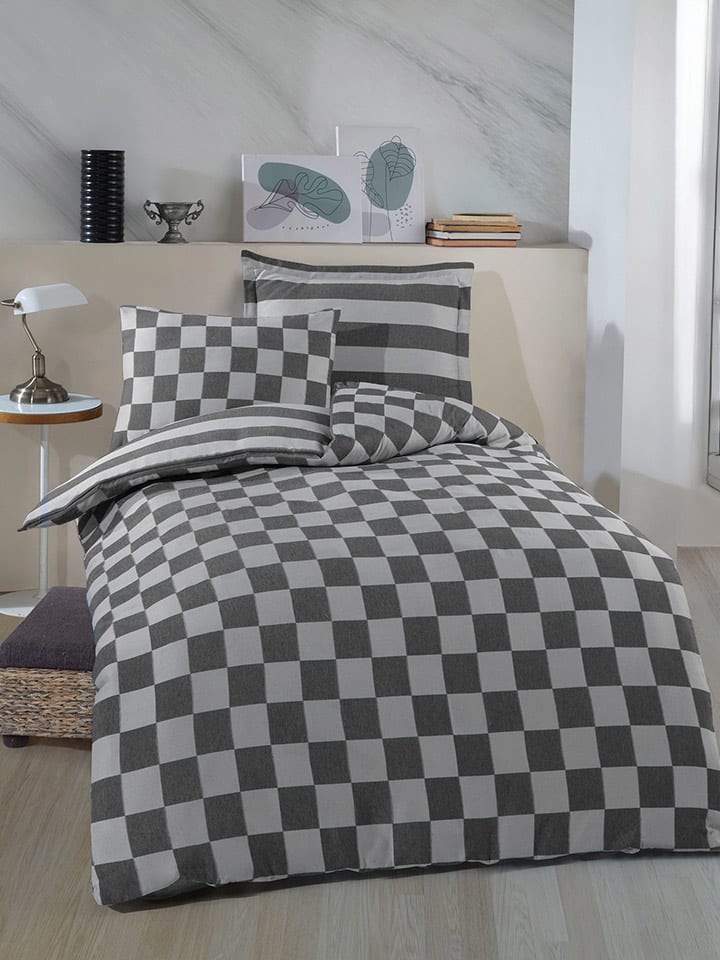 Colourful Cotton Komplet pościeli w kolorze biało-czarnym rozmiar: 240x220 cm