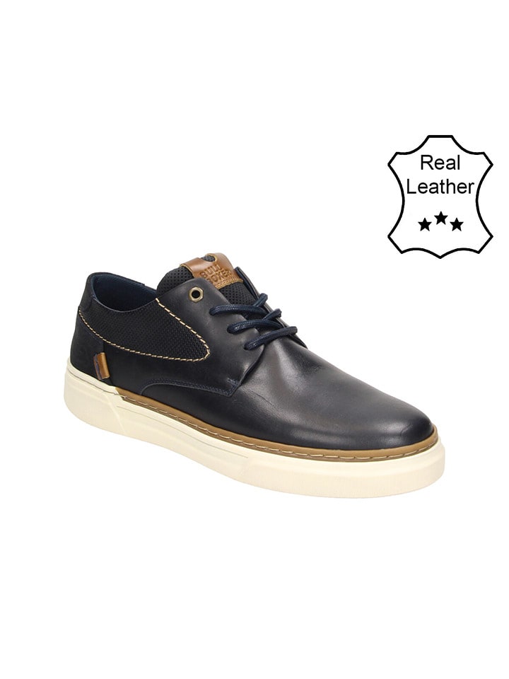 Bullboxer Skórzane sneakersy w kolorze granatowym rozmiar: 47