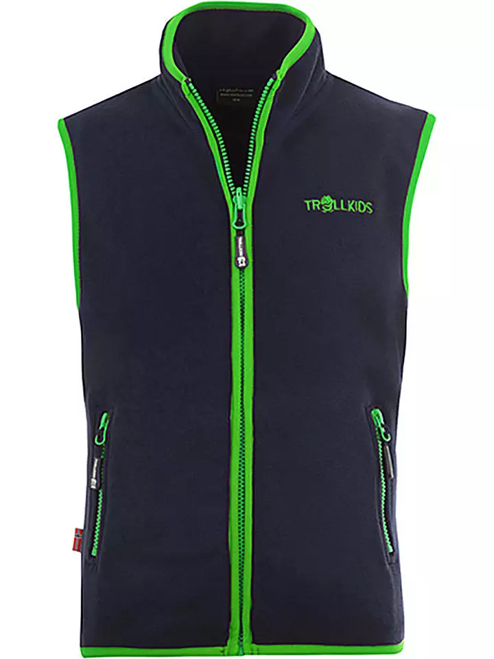 Trollkids Kamizelka polarowa "Arendal" w kolorze granatowo-zielonym rozmiar: 128