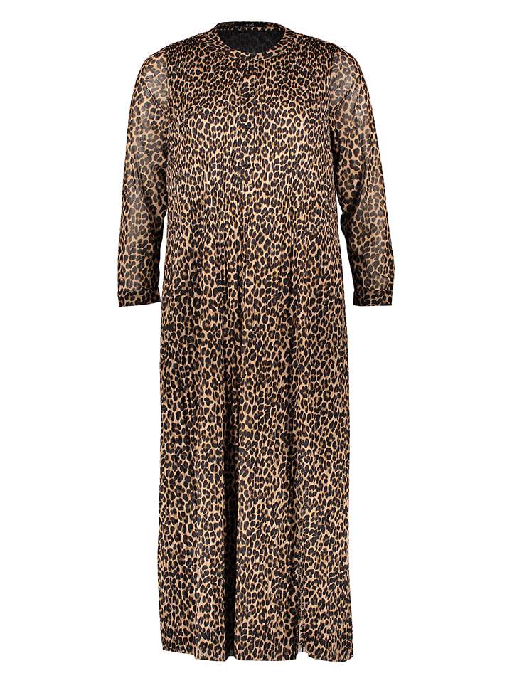 Oui Sukienka w kolorze jasnobrązowo-czarnym rozmiar: 38