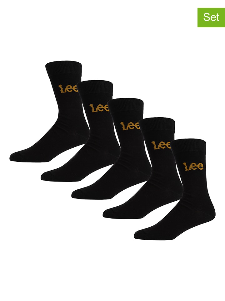 LEE Underwear Skarpety (5 par) "Drew" w kolorze czarnym rozmiar: 40-42