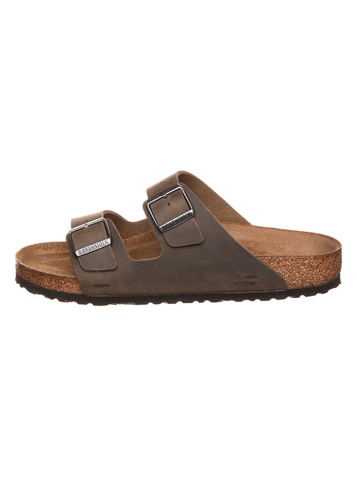 Birkenstock Skórzane klapki "Arizona" w kolorze khaki rozmiar: 43